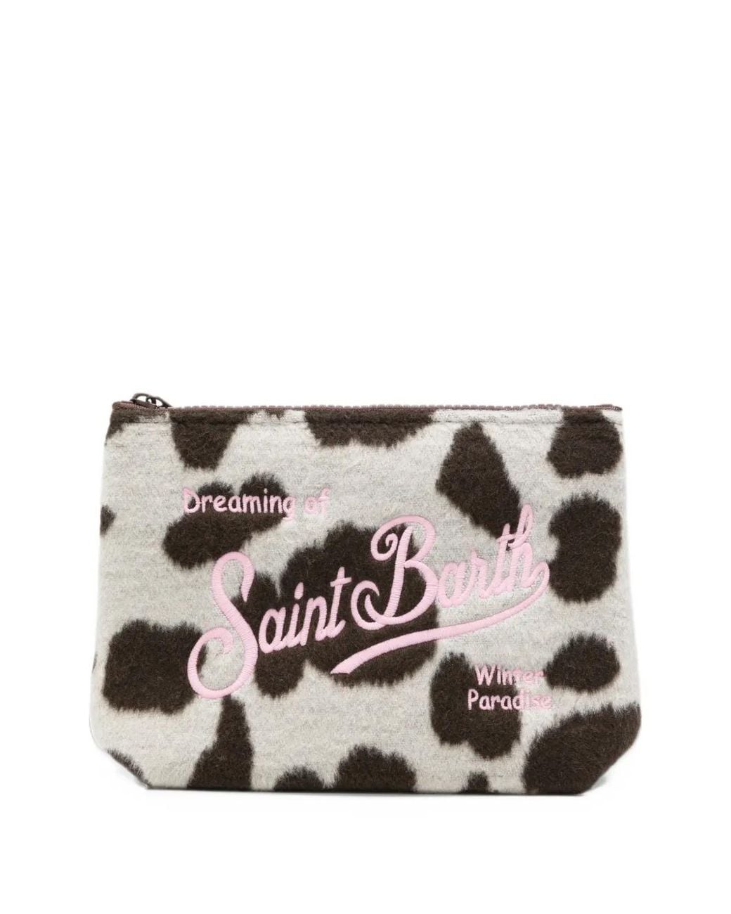 Mc2 Saint Barth Natural Aline Cow-Print Clutch Bag