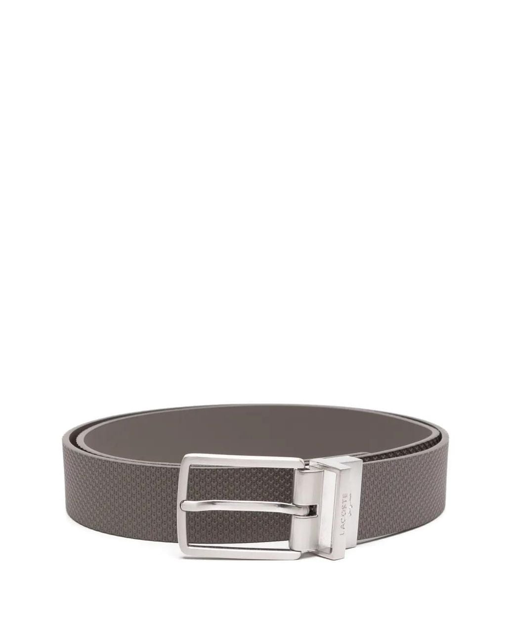 Lacoste Gray Chantaco Reversible Leather Belt for men