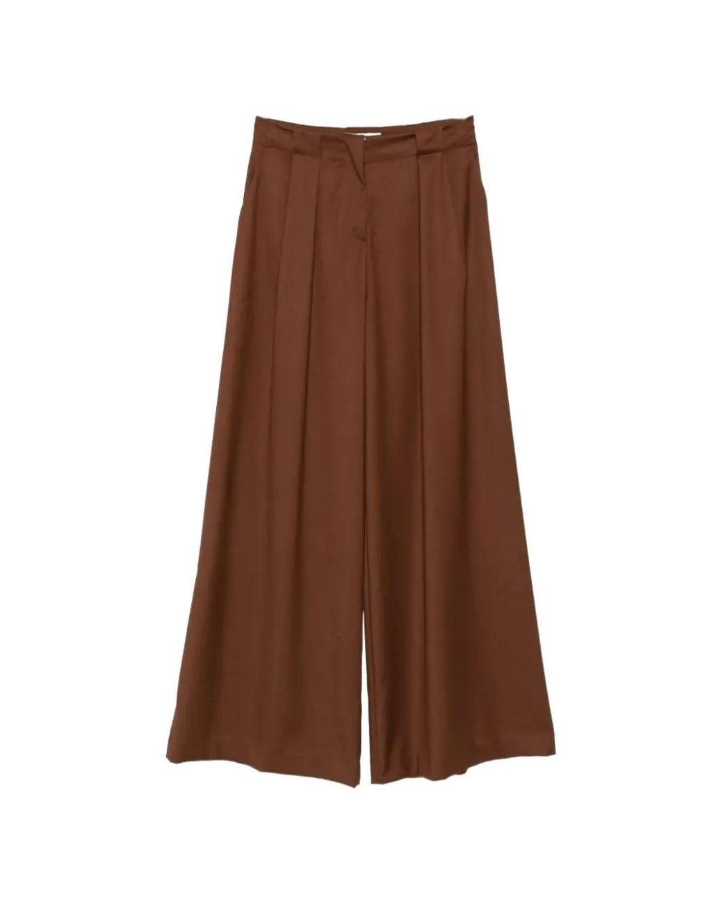 Ermanno Scervino Brown Pantalon Ample À Design Plissé