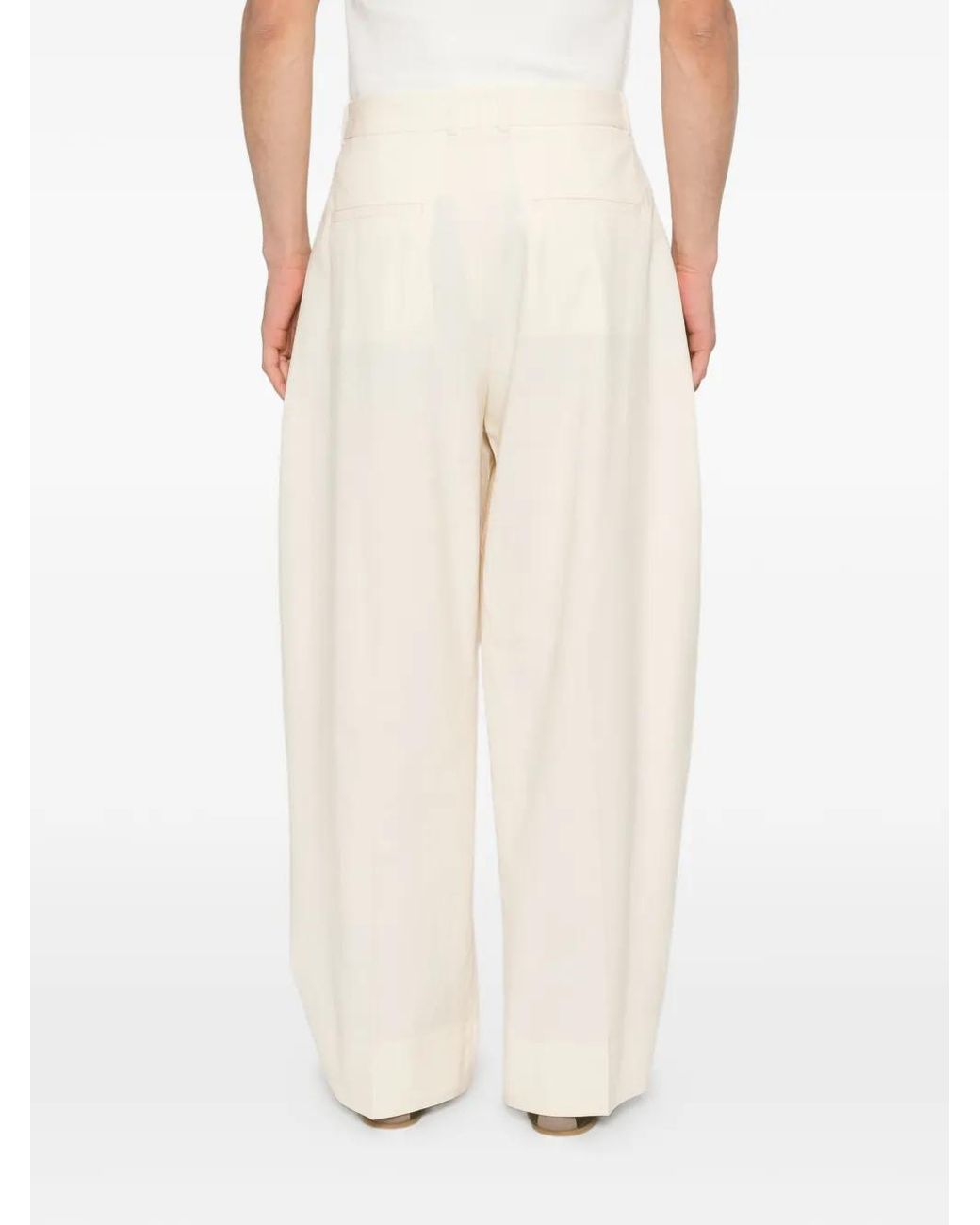 Studio Nicholson White Pantalon À Design Plissé for men