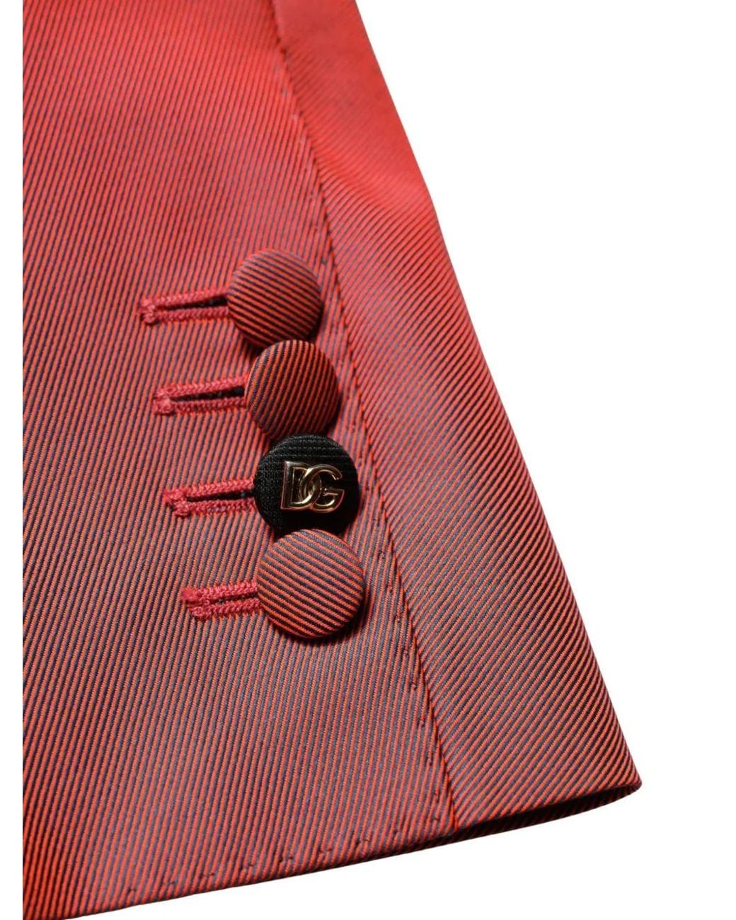 Dolce & Gabbana Red Single-Breasted Wool Blazer for men