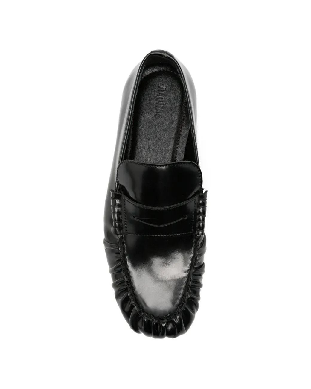 Alohas Black Aven Ruched Penny Loafers