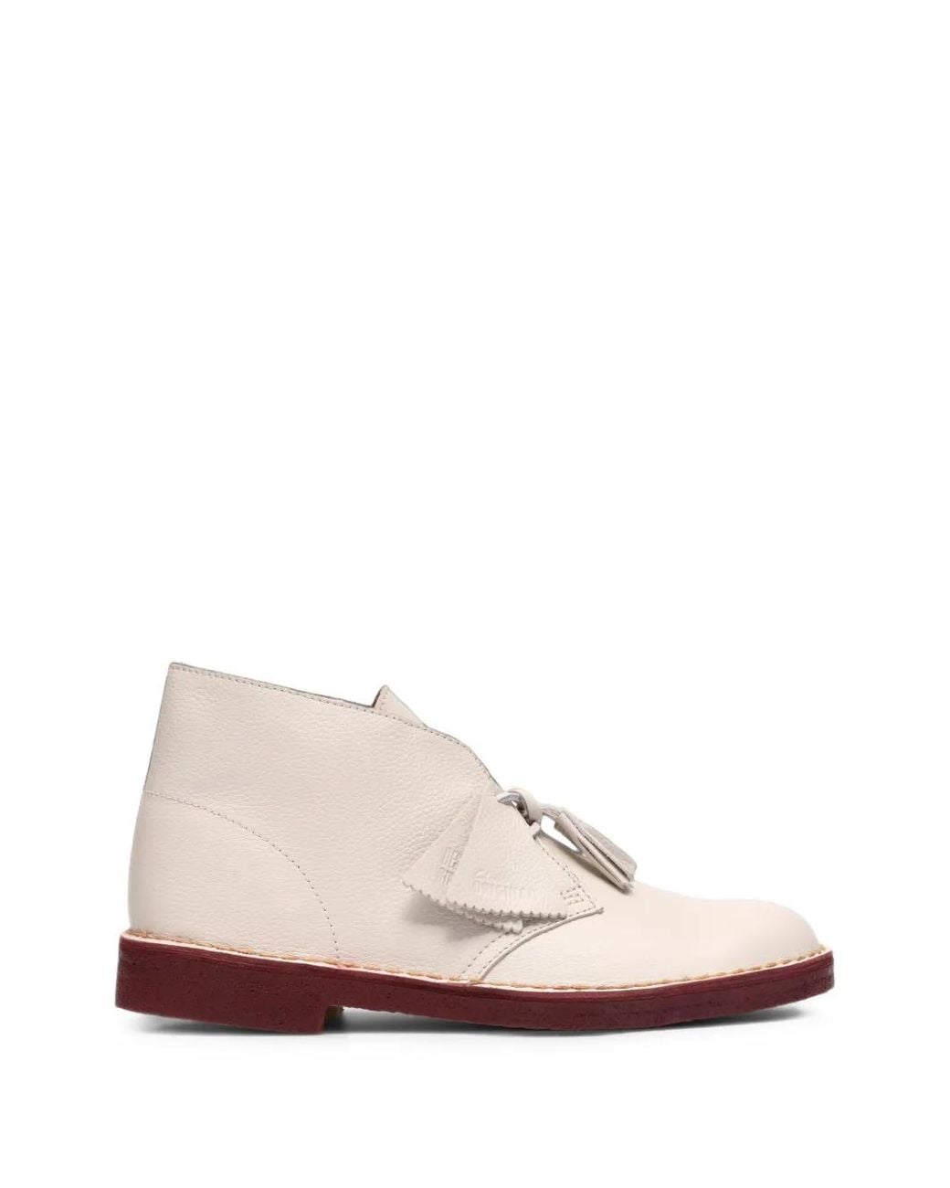 Clarks Pink Desert Pebble-Grain Leather Boots for men