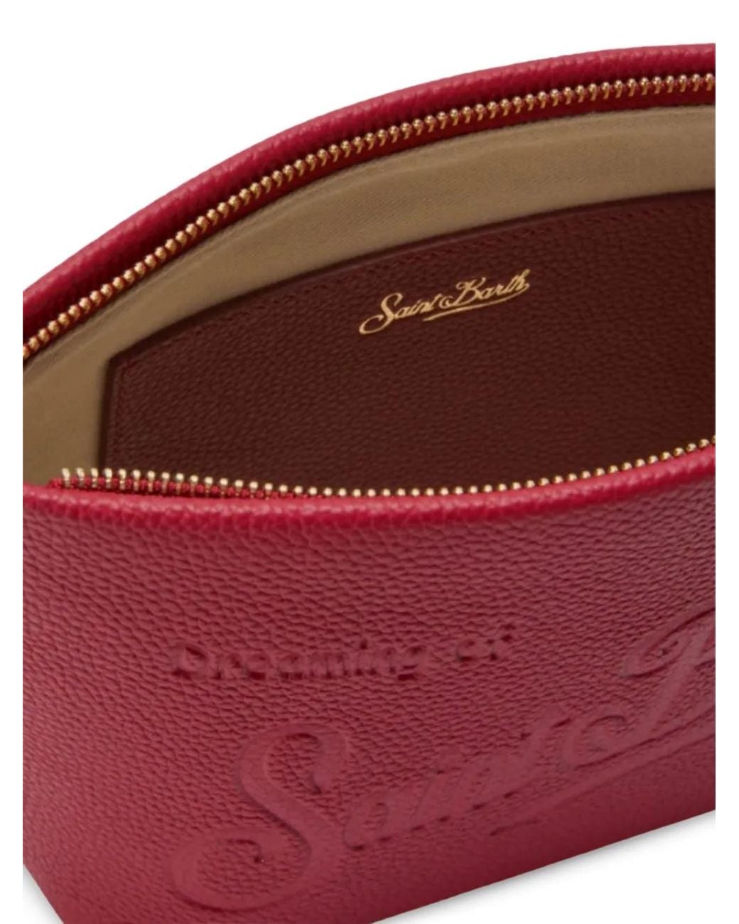 Mc2 Saint Barth Red Aline Embossed-Logo Tote Bag