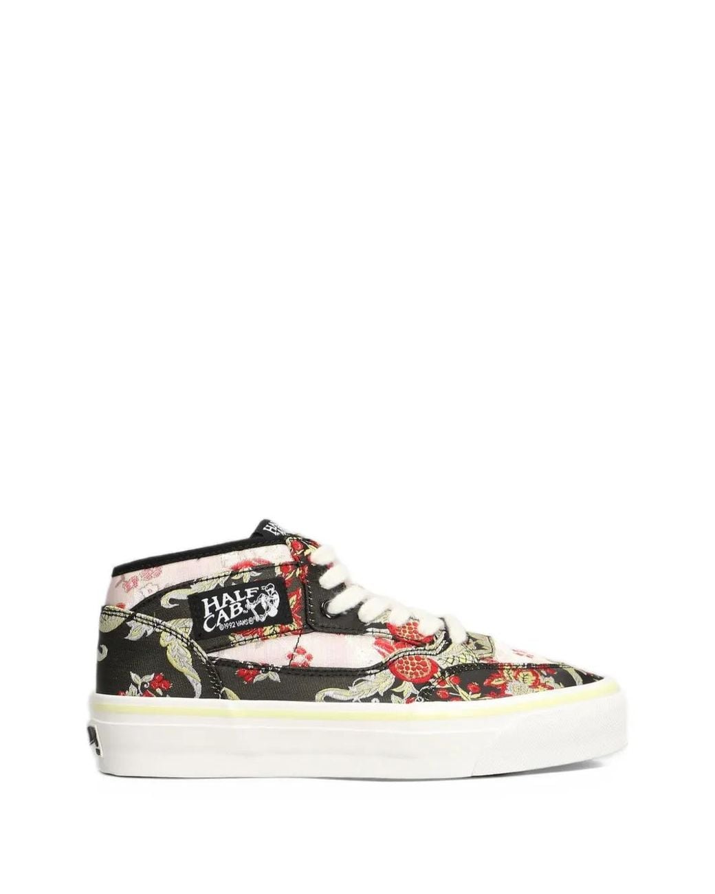 Vans White Half Cab Floral-Jacquard Sneakers