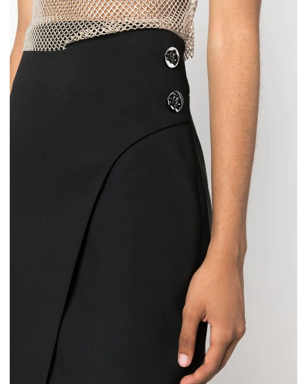 Genny Black High-Waisted A-Line Skirt