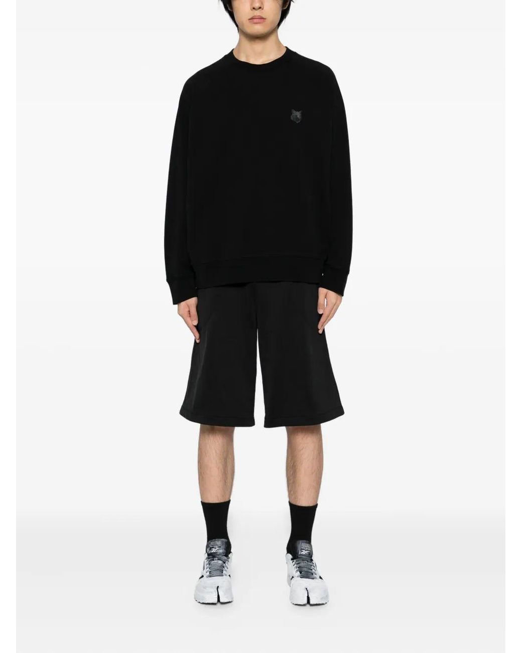 Maison Kitsuné Black Fox-Head Patch Sweatshirt for men