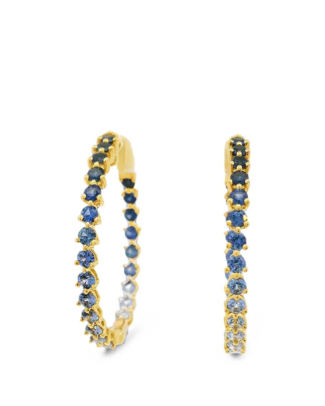 Lisa Nik Metallic Sapphire Hoop Earrings