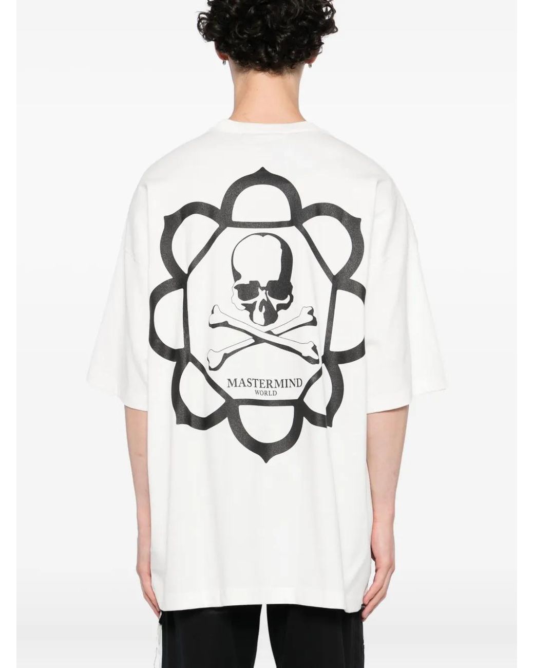 MASTERMIND WORLD White Skull Graphic Pocket T-Shirt for men