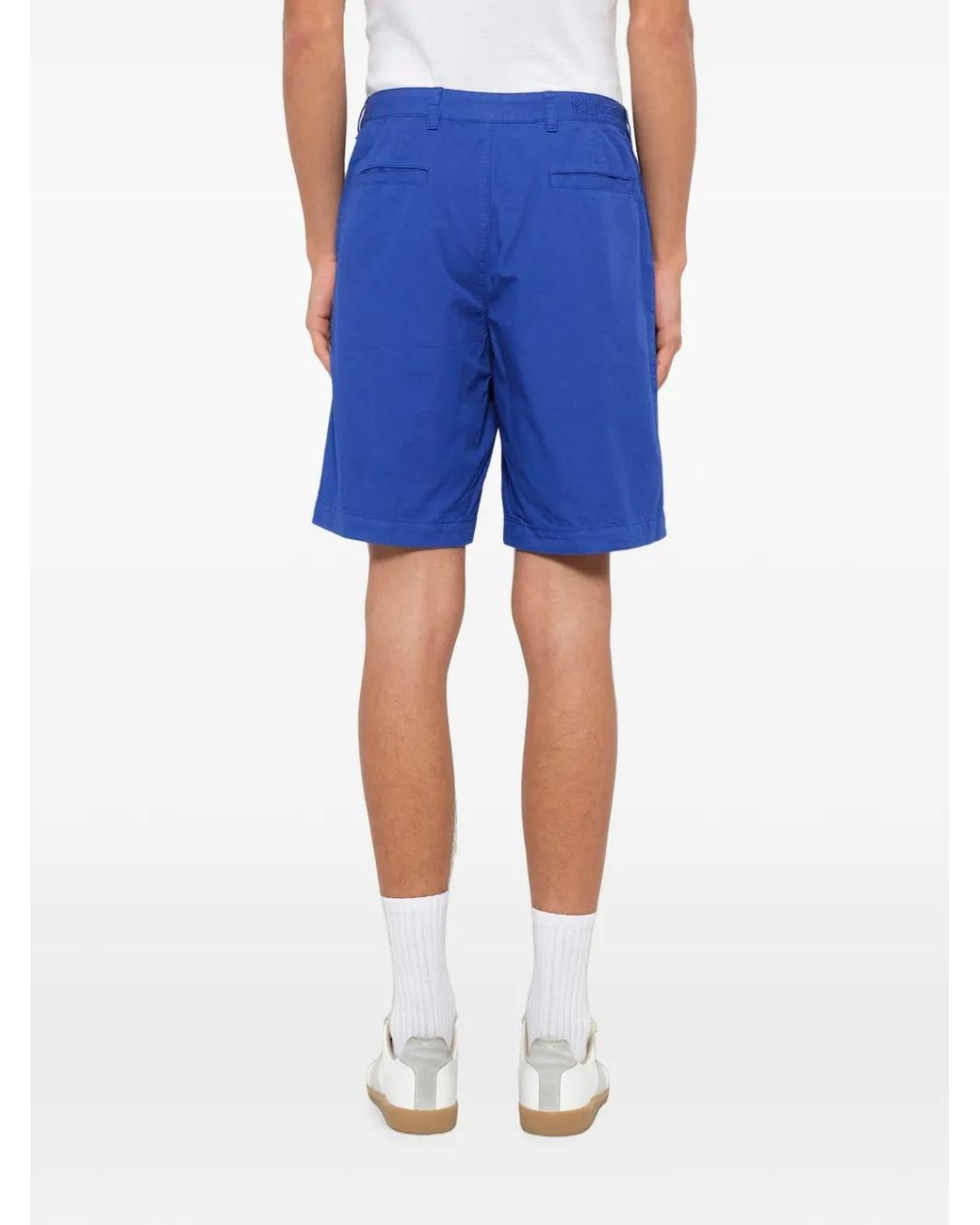 KENZO Blue Logo-Embroidered Shorts for men