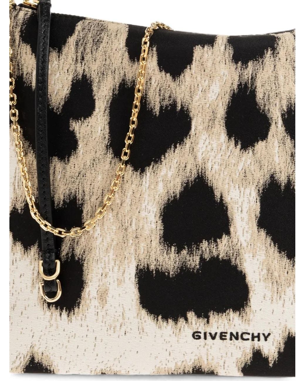 Givenchy Black Pochette Voyou En Jacquard Léopard