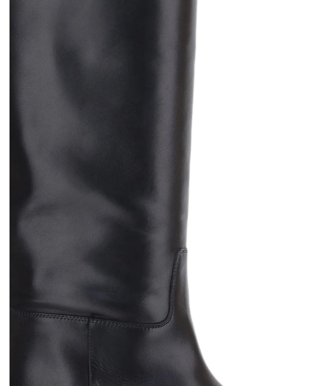 Poeve Black Knee-High Leather Boots
