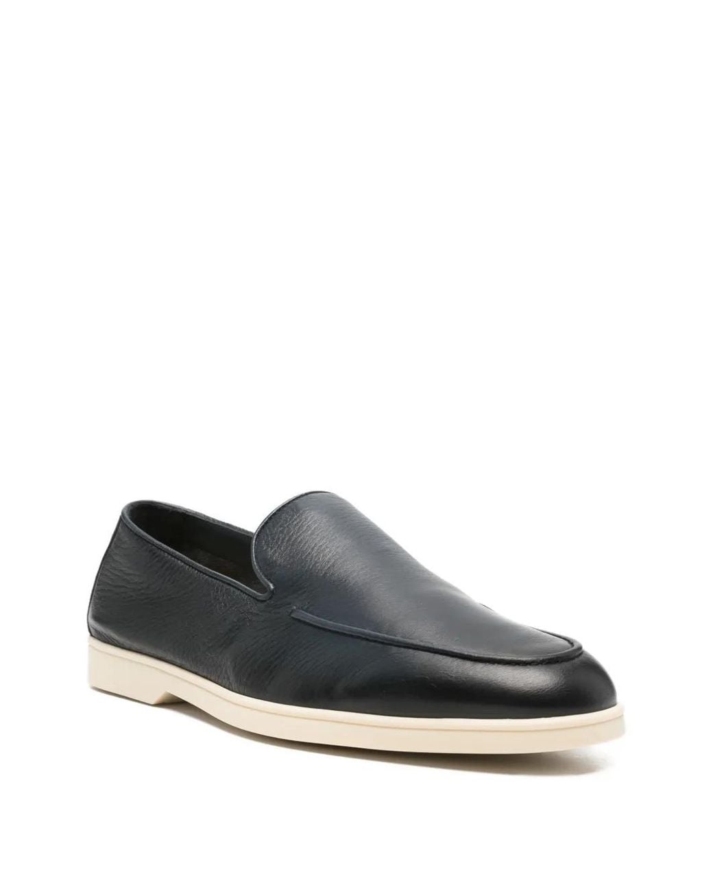 Doucal's Gray Leather Loafers for men