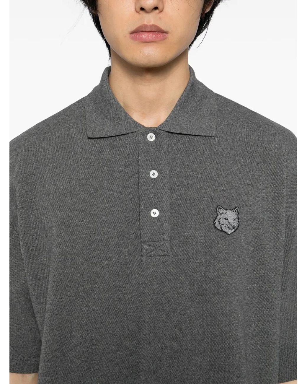 Polo À Patch Logo Maison Kitsuné pour homme en coloris Gray