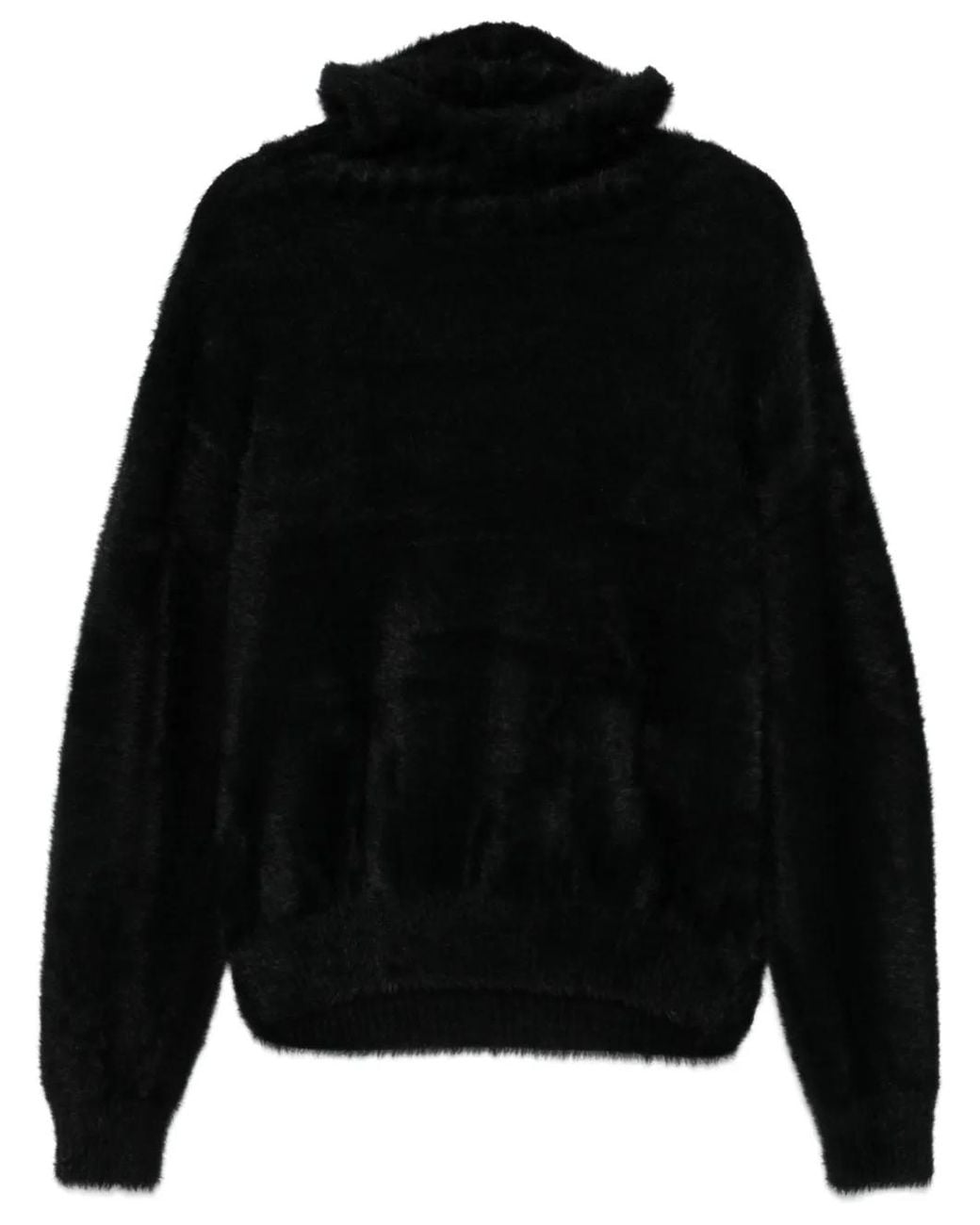 Charles Jeffrey Black Fluffy Ears Balaclava Jumper