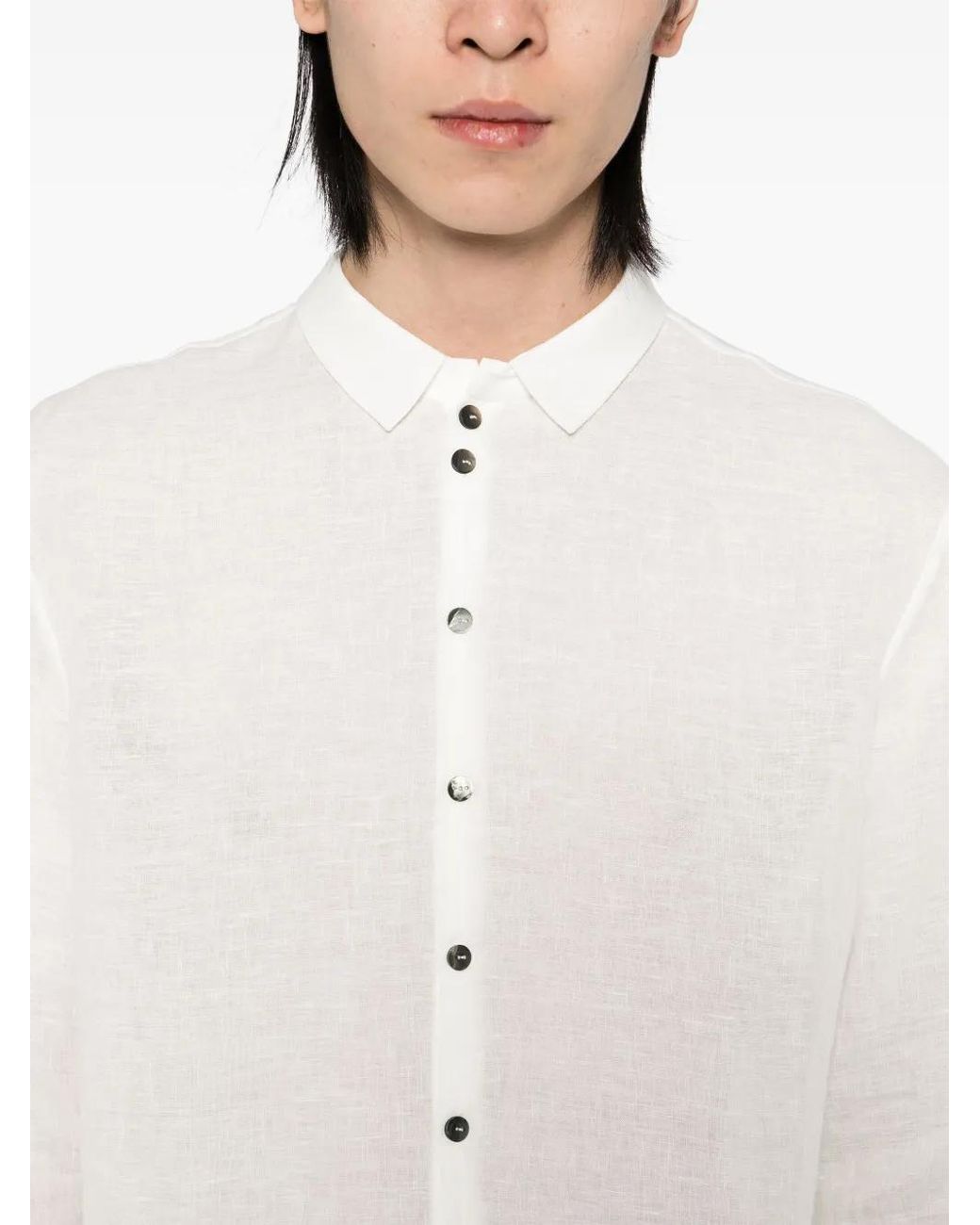 Label Under Construction White Button-Up Shirt for men