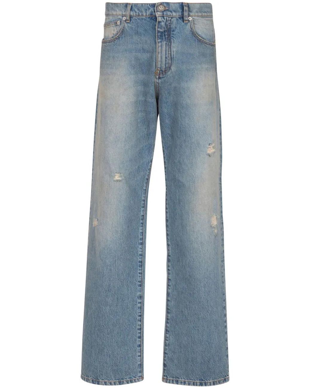 Jean À Coupe Ample Balmain pour homme en coloris Blue