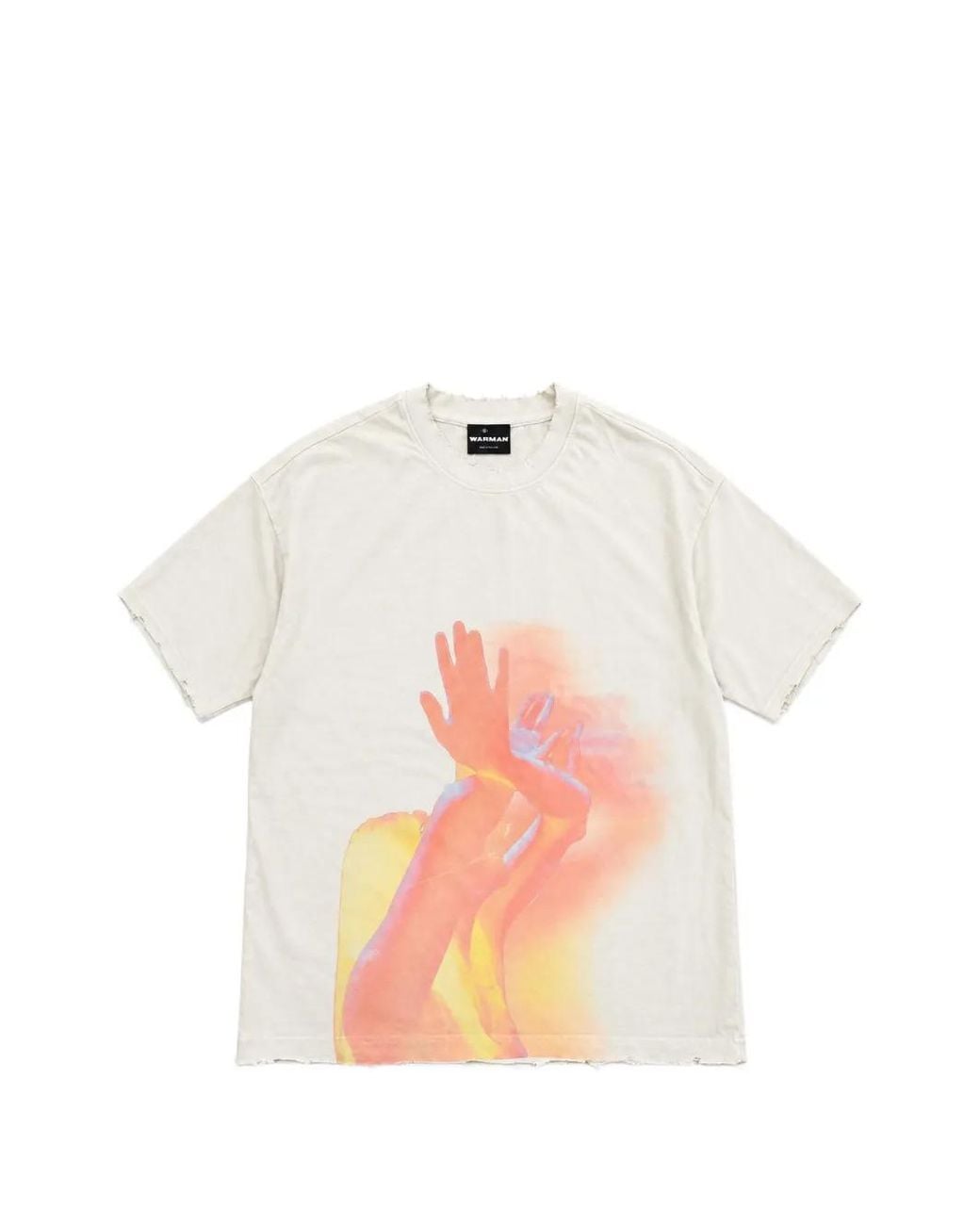 WARMAN Pink Graphic-Print Distressed T-Shirt for men