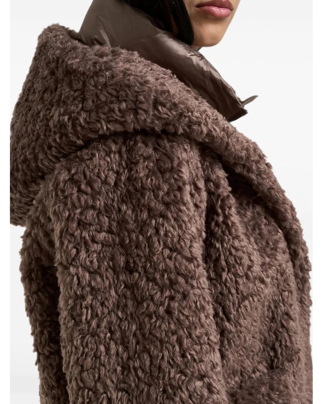 Bomboogie Brown St.Moritz Hooded Faux-Shearling Coat