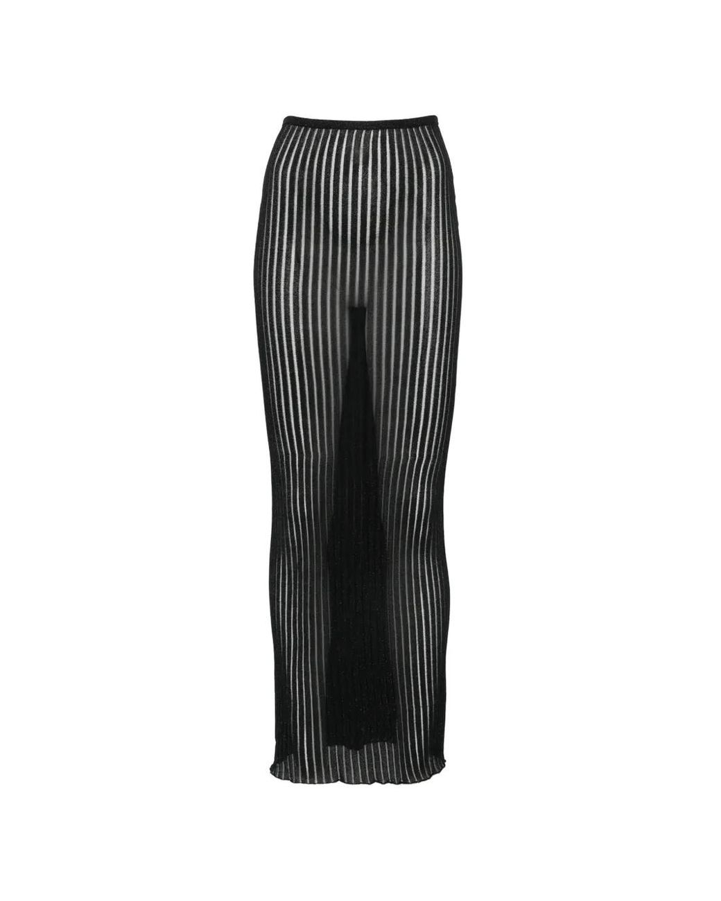Dondup Black Sheer-Knit Maxi Skirt