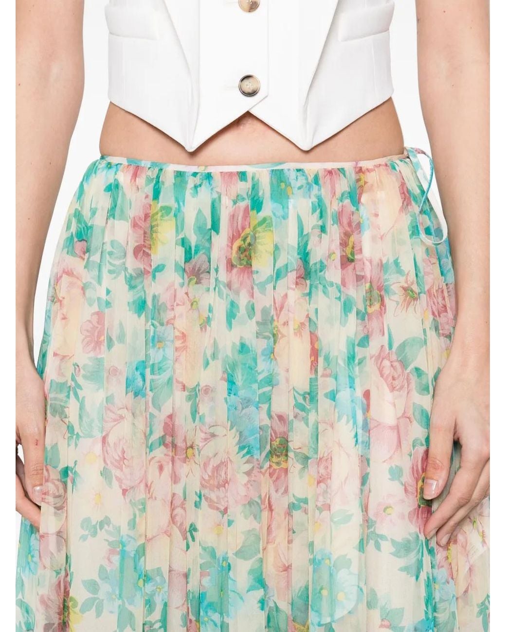 Chloé Blue Printed Silk Skirt