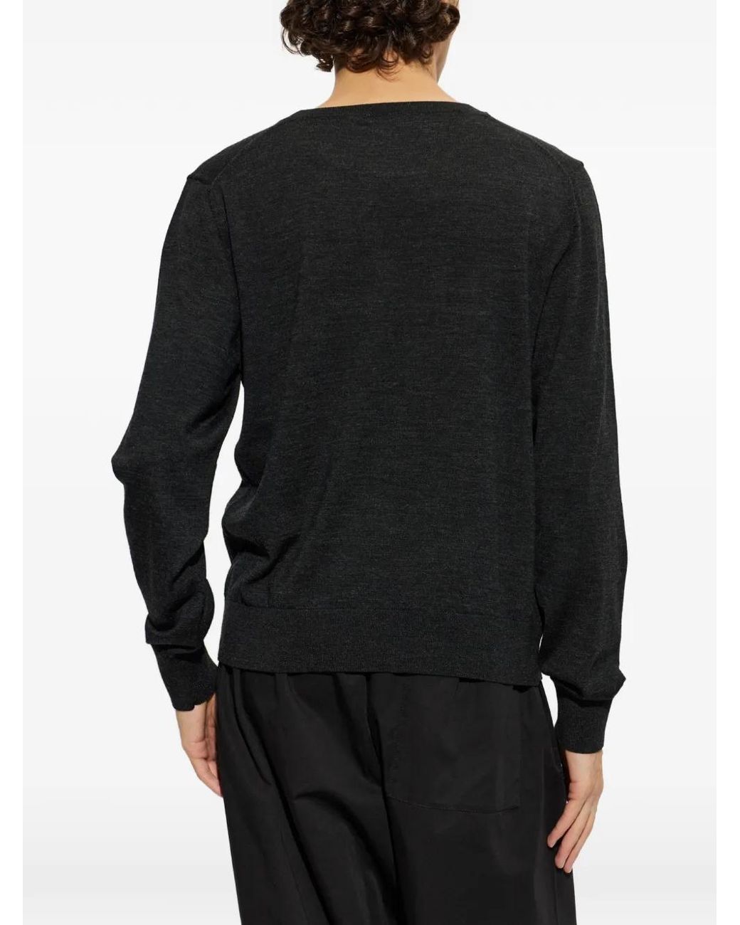 Lemaire Black Crew-Neck Sweater for men