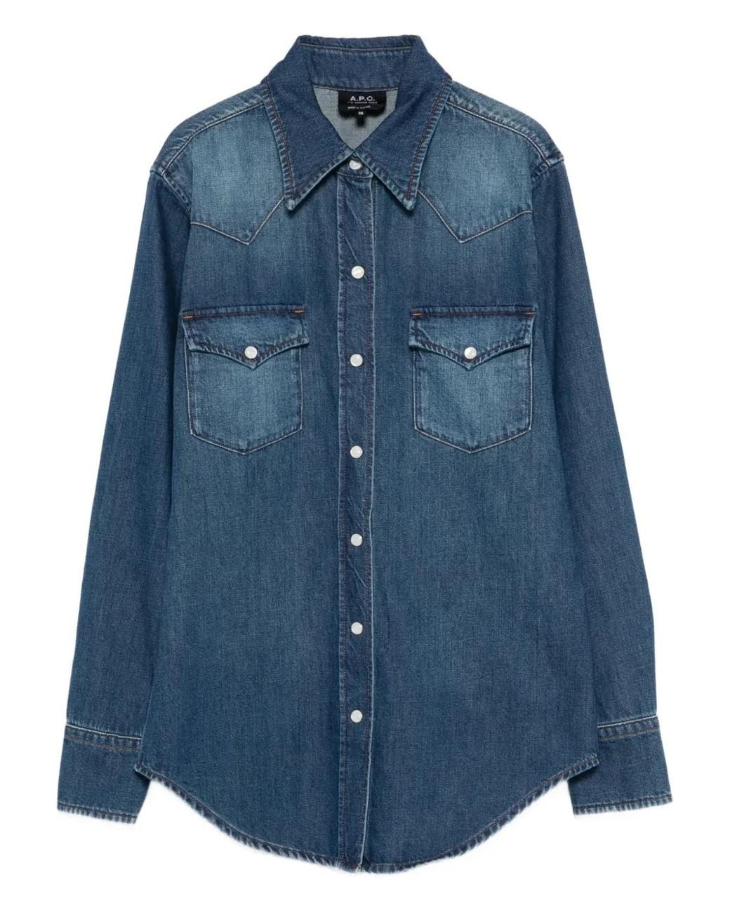 A.P.C. Blue Chest-Pocket Shirt