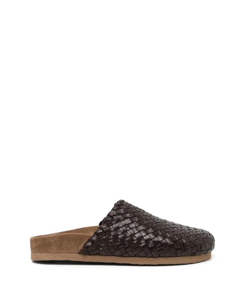 Dragon Diffusion Brown Mules En Cuir Tressé