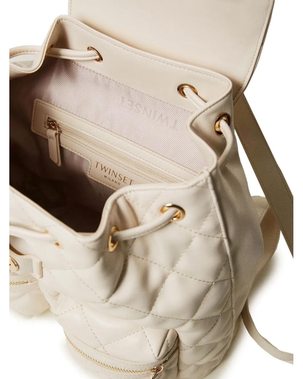 Twinset White Quilted Backpack