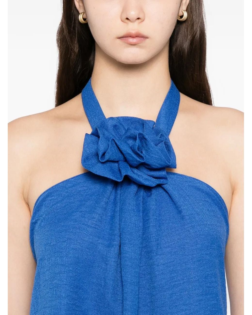 BLAKLACE Blue Floral Detailing Blouse