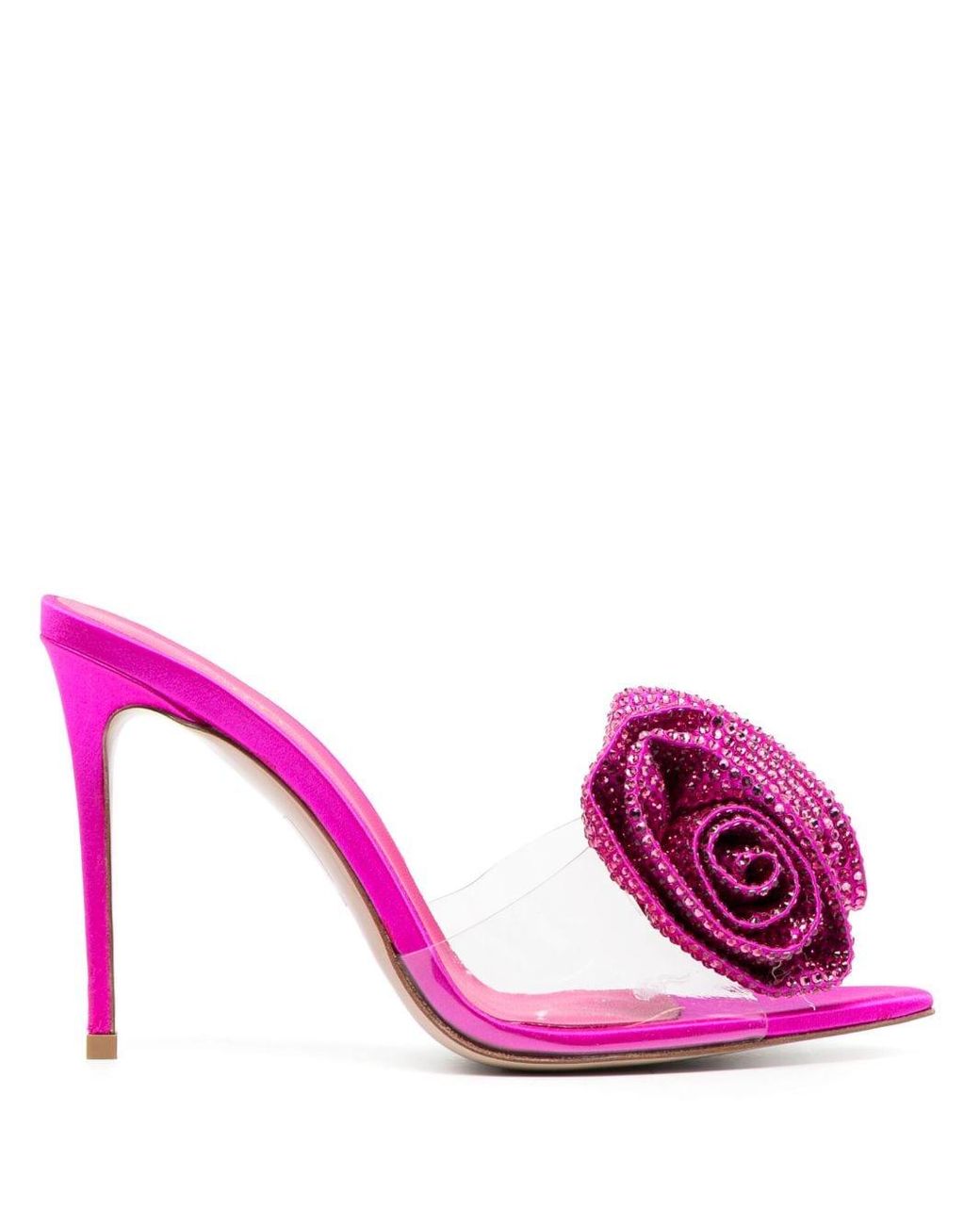 Le Silla Rose 100mm Crystal-embellished Mules in Pink | Lyst
