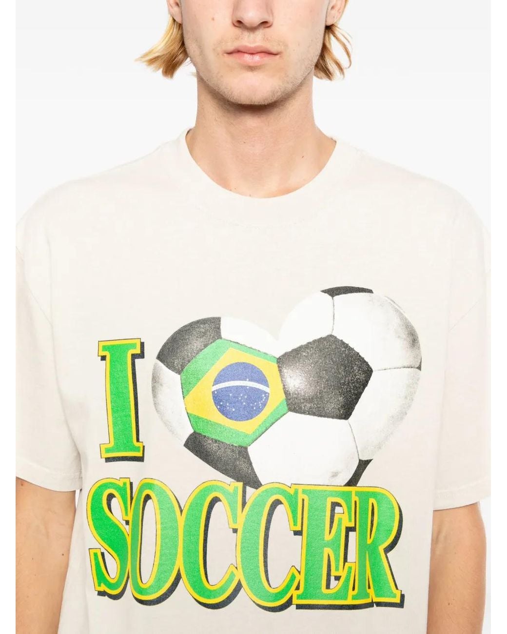 Melt White Football-Print T-Shirt for men