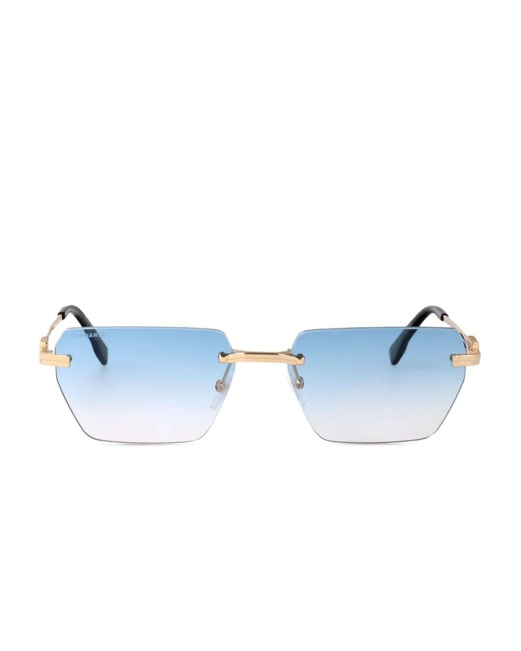 DSquared² Blue Logo Rimless Sunglasses for men