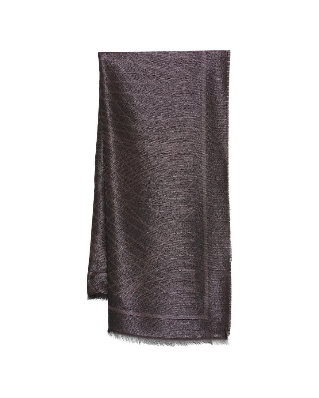 Elisabetta Franchi Brown Foulard Scarf With Lurex