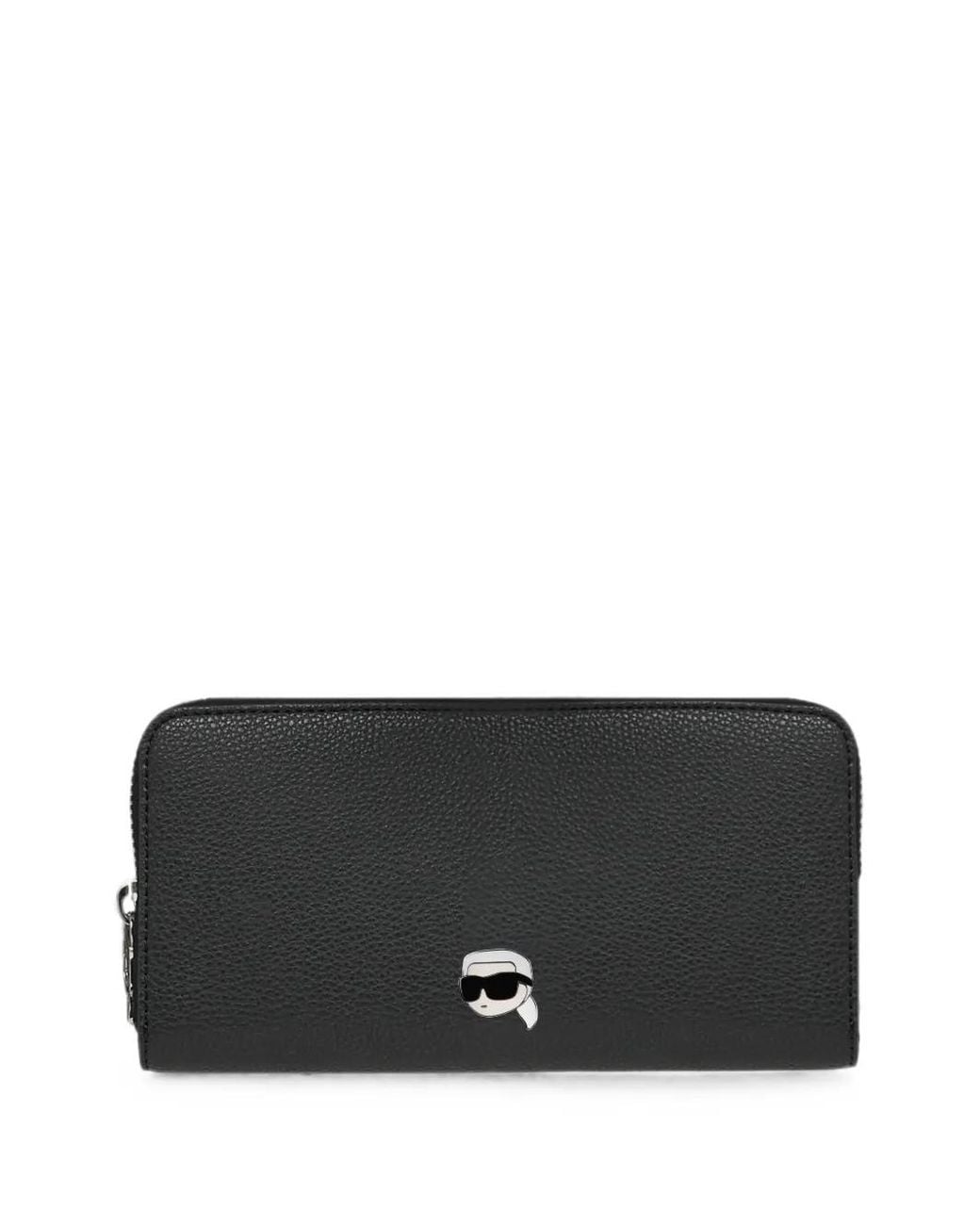 Karl Lagerfeld Black Ikon Pebble Continental Wallet