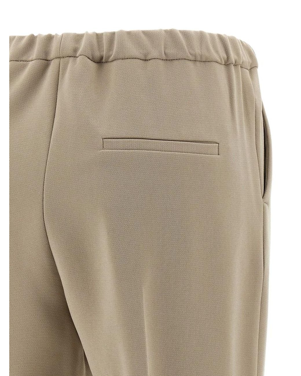 Alberto Biani Natural Elasticated Pleat Trousers