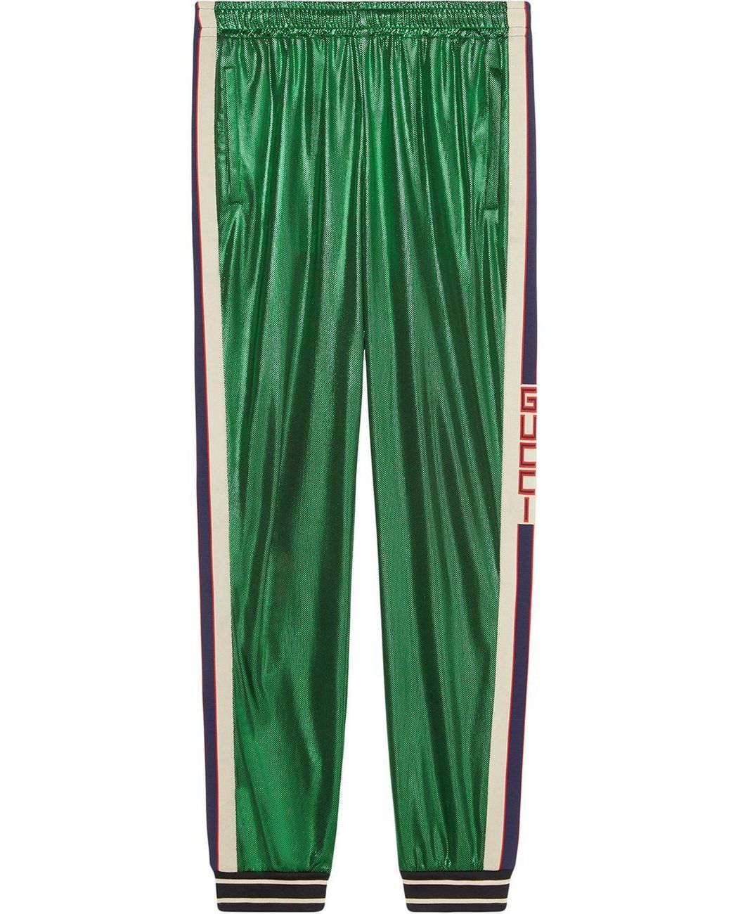 Gucci Synthetic Oversize Laminated Jersey jogging Pant in Green for Men