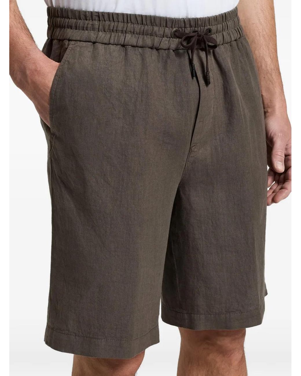 Peserico Brown Drawstring-Waist Shorts for men