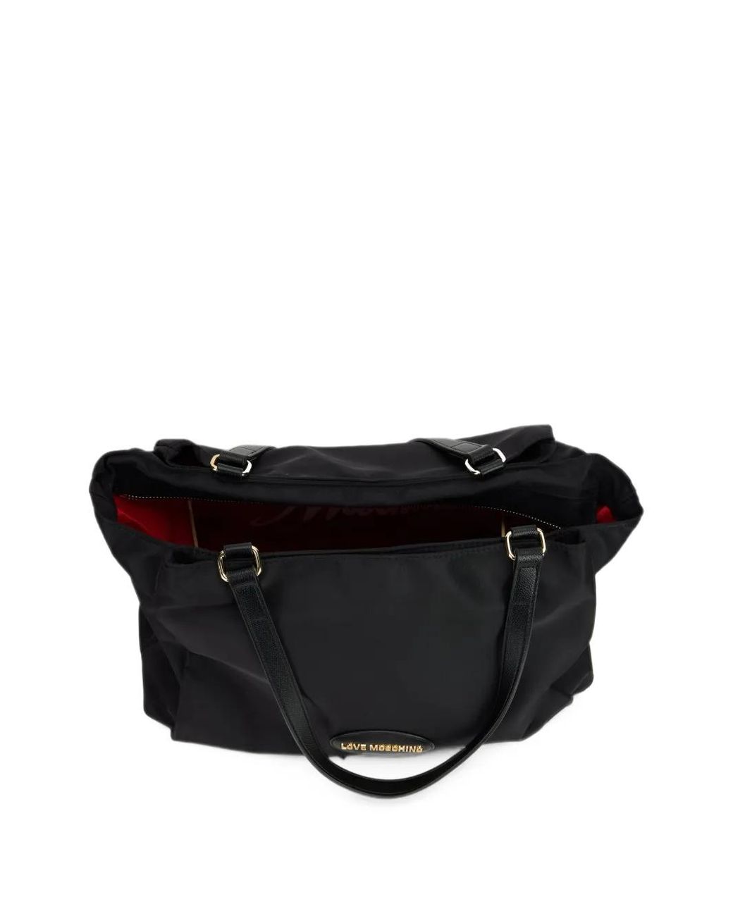 Love Moschino Black Logo-Plaque Tote Bag