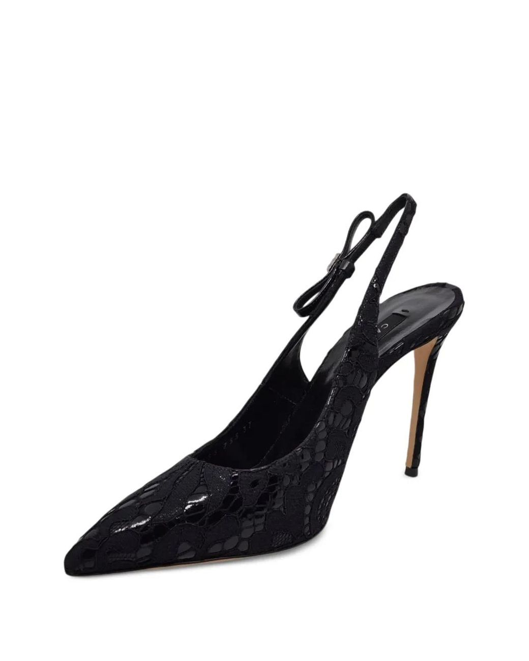 Casadei Black Lace Slingback Pumps
