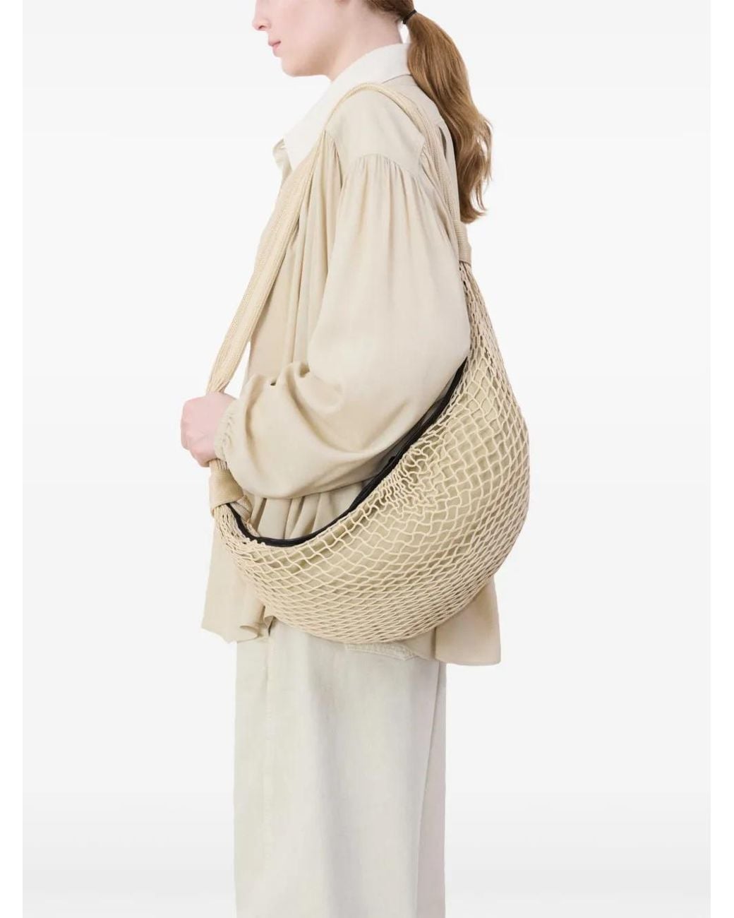 Lemaire Metallic Croissant Filt Bag