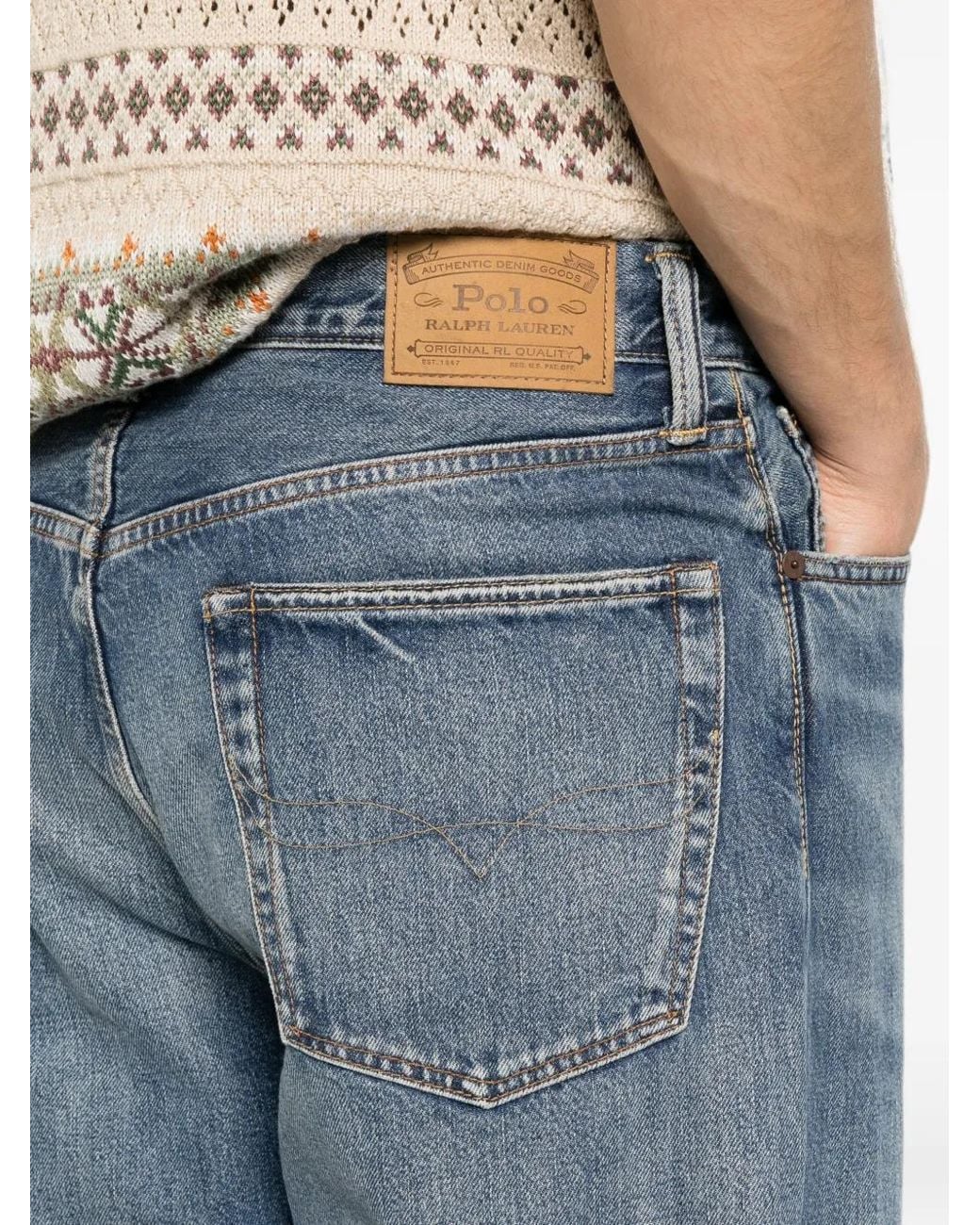 Polo Ralph Lauren Blue Faded Straight-Leg Jeans for men