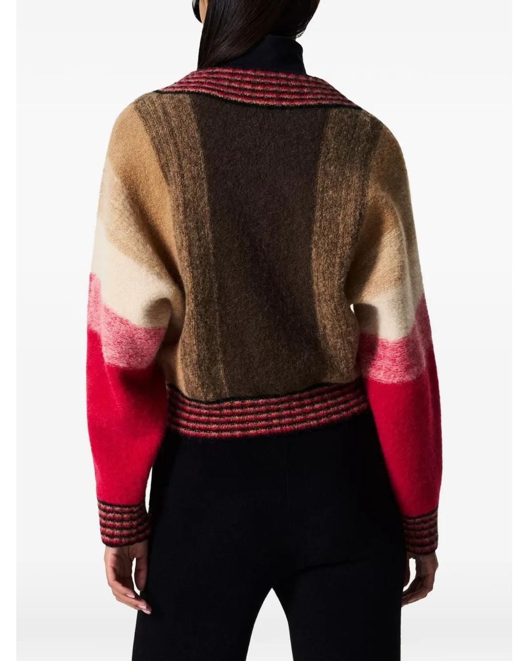 Perfect Moment Red Alpaca-And-Wool V-Neck Sweater