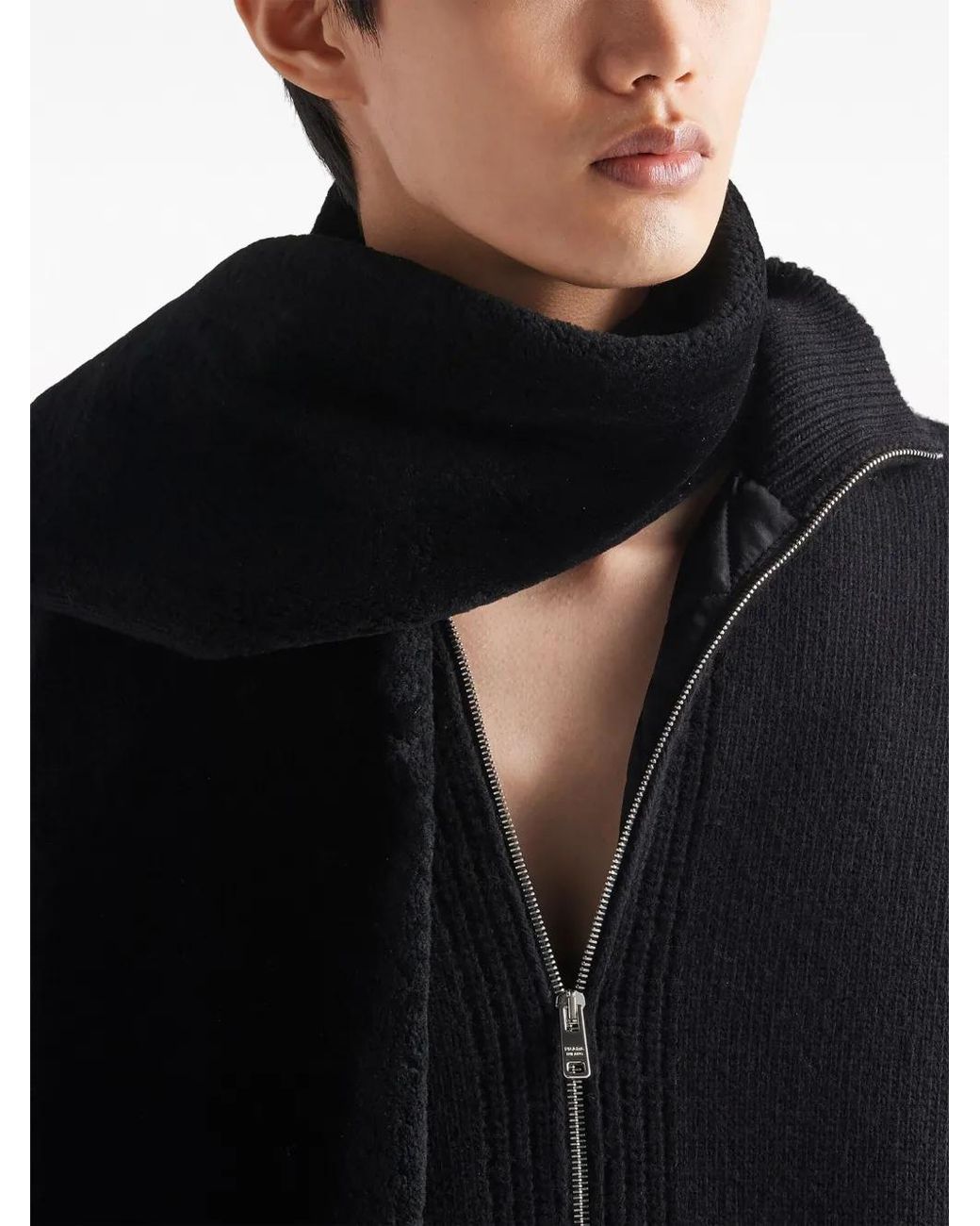 Prada Wol-Kasjmier Vest Met Logo in het Blue voor heren