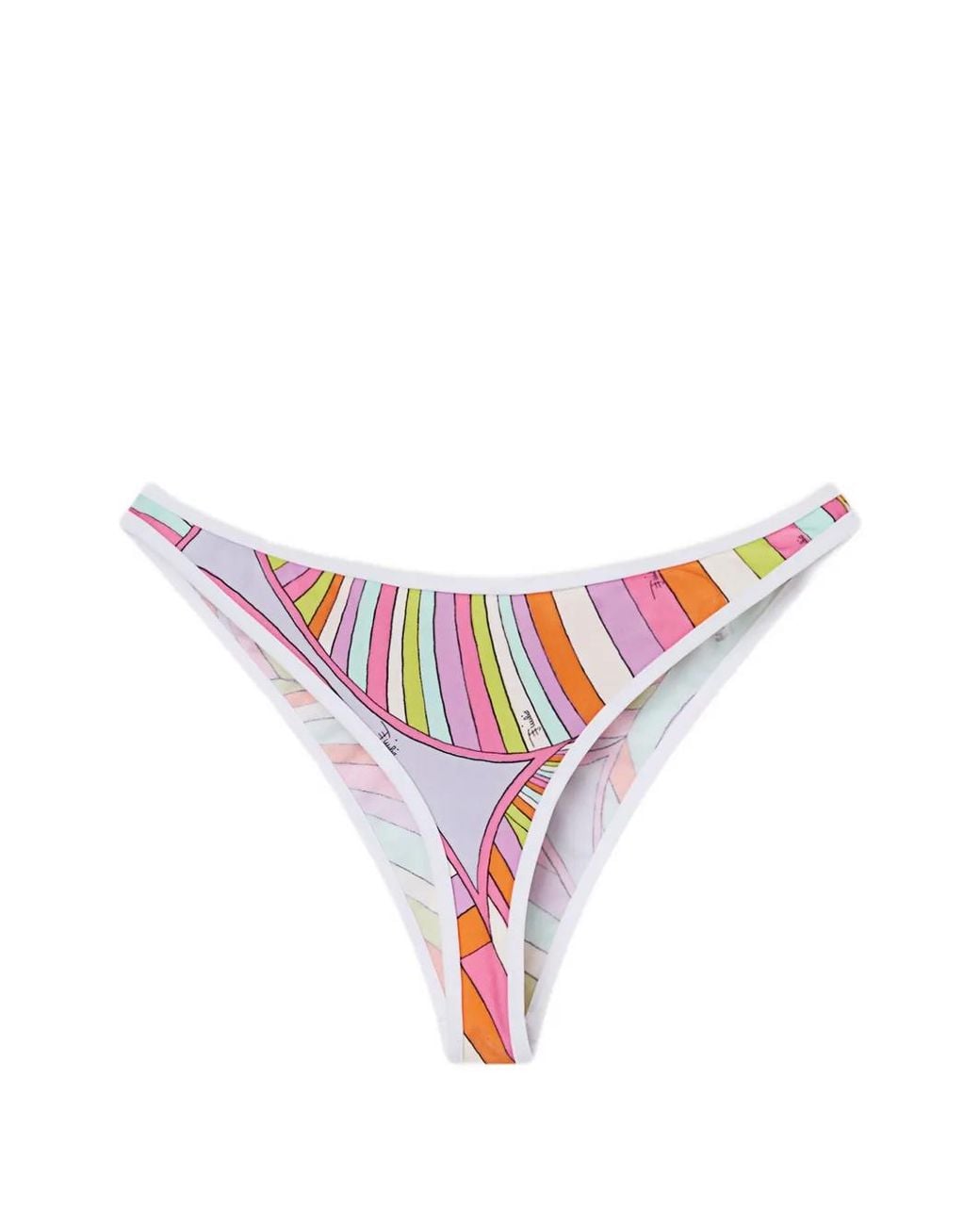 Emilio Pucci White Iride-Print Bikini Bottom
