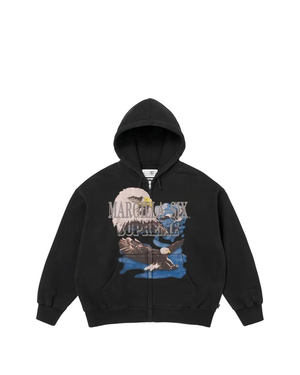 トップス Supreme x MM6 Eagle Zip Up Hooded Supreme X Mm6 Maison Margiela Eagle-Print Zip-Up Hoodie in Black