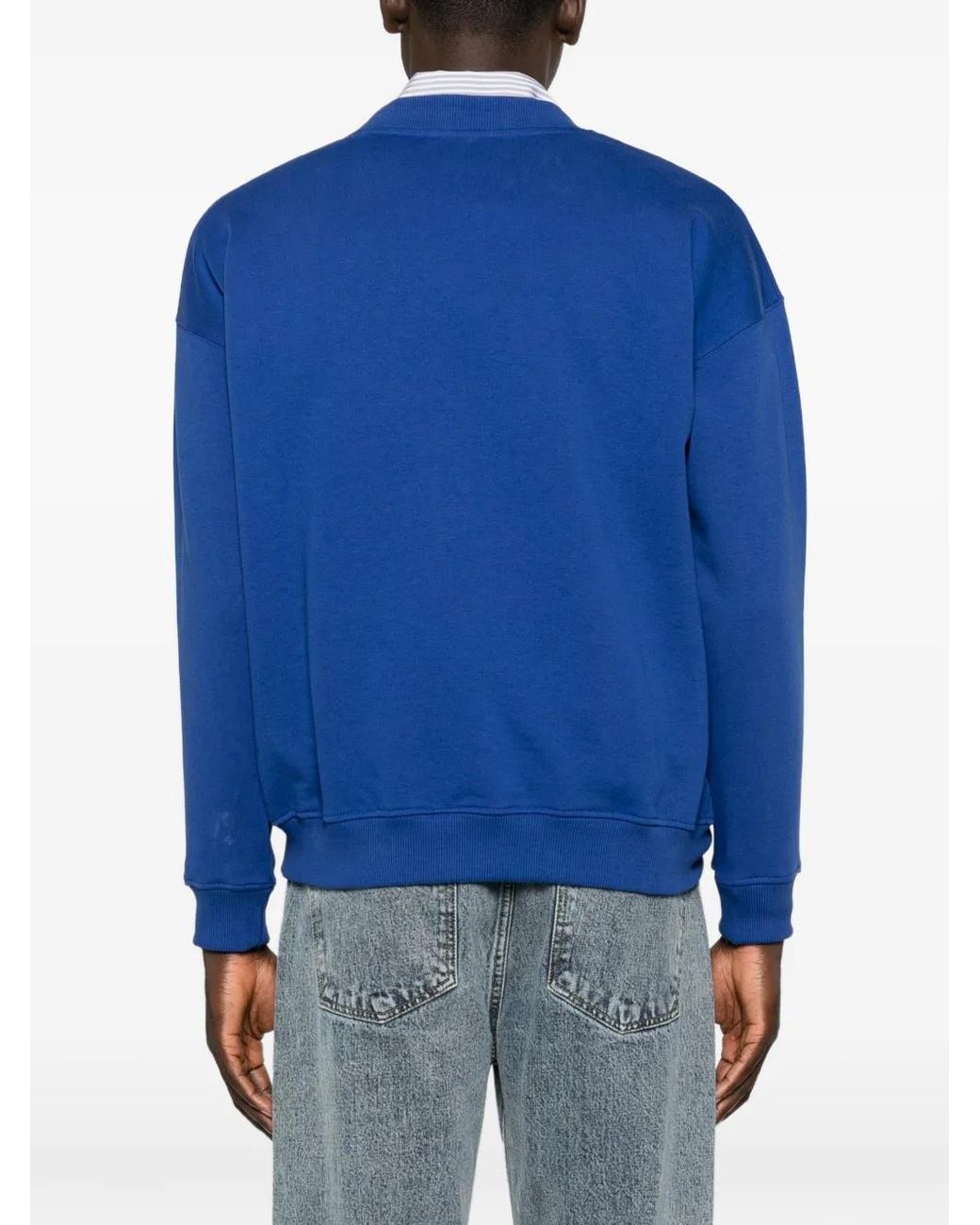 Drole de Monsieur Blue Slogan-Print Sweatshirt for men