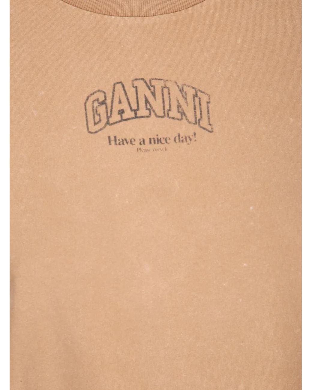 Ganni Natural Essentials Washed-Effect Tee