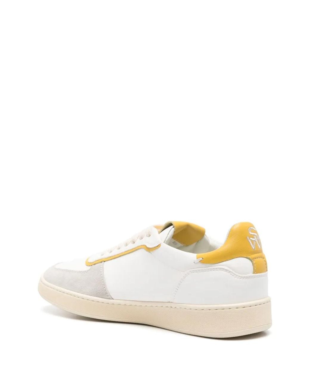Stuart Weitzman White Derby Leather Sneakers