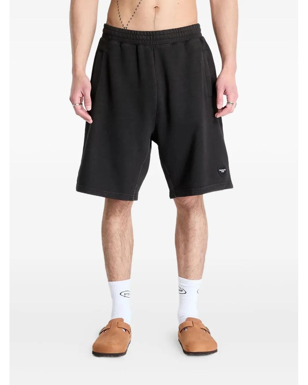 Carhartt Black Patch-Pocket Shorts for men
